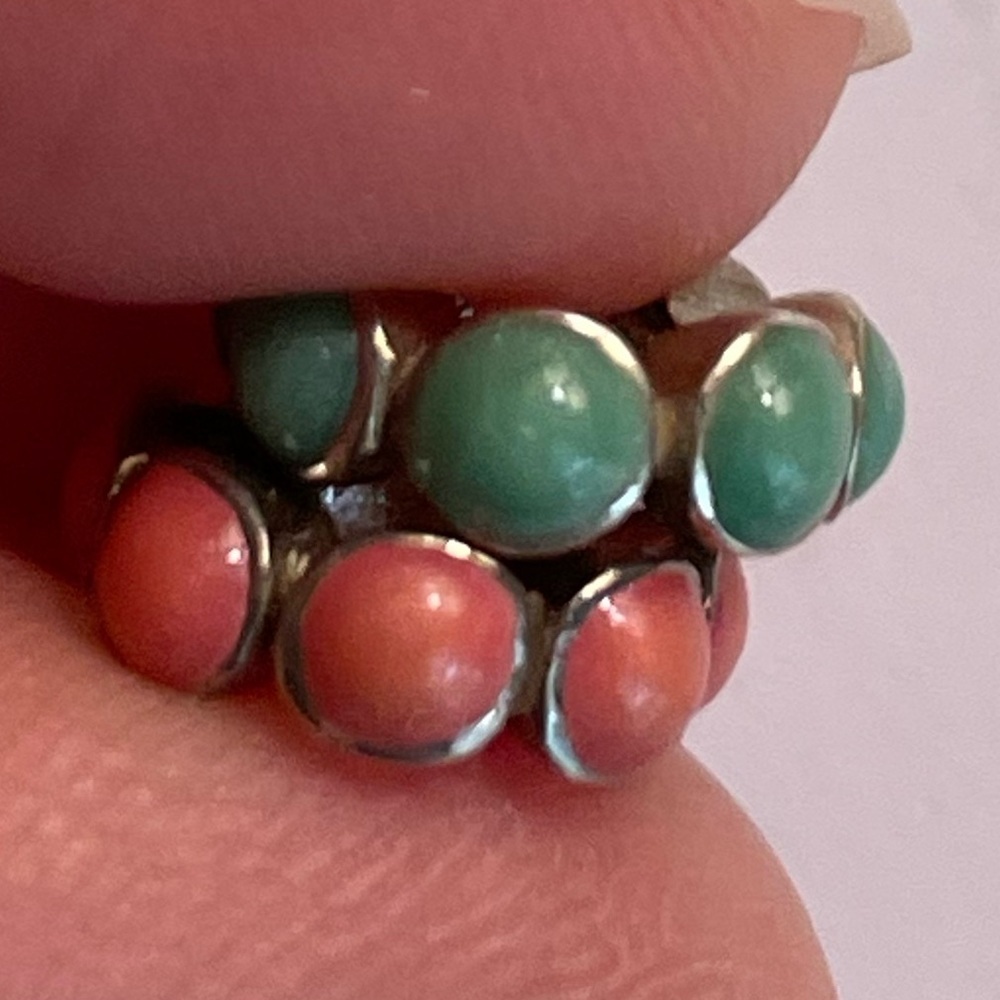 Bundle of two persona turquoise and pink accent charms sterling silver